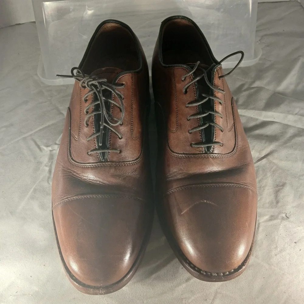 Johnston & Murphy Mens Tan Brown Leather Cap Toe Oxford‎ Dress Shoes 9.5 D